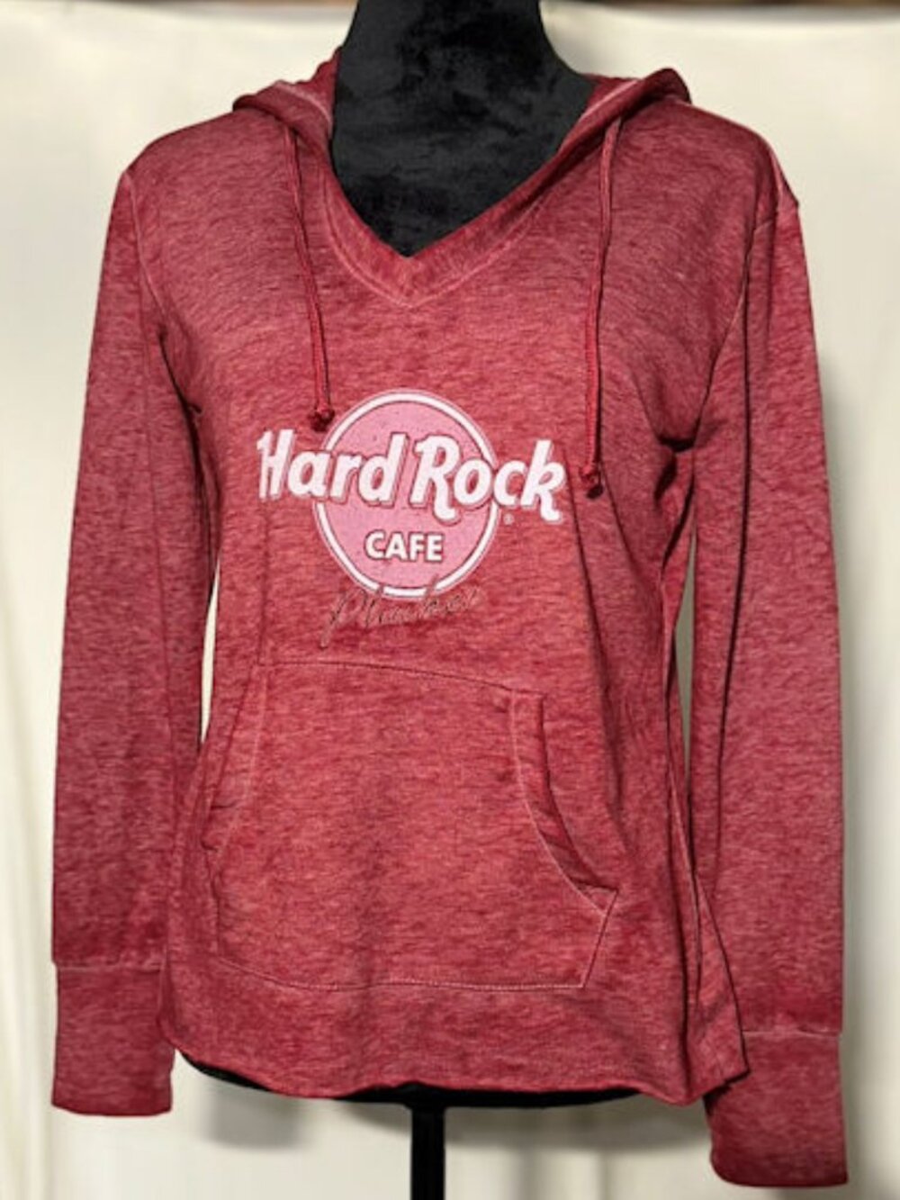 Hard Rock Cafe Phuket Hoodie, Red, Distressed, X-Small